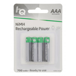 Batteries nimh aaa 700mah 1.2v rechargeables hq konig - 2