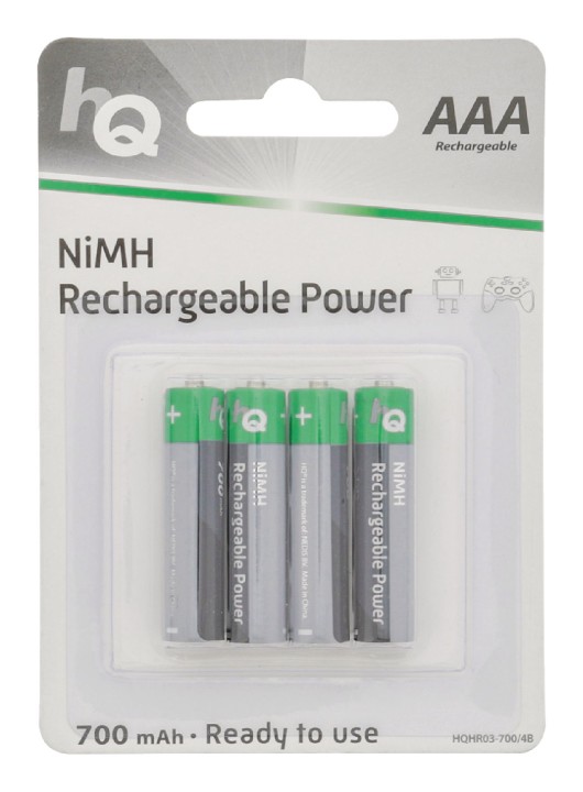 Batteries nimh aaa 700mah 1.2v rechargeables hq konig - 2