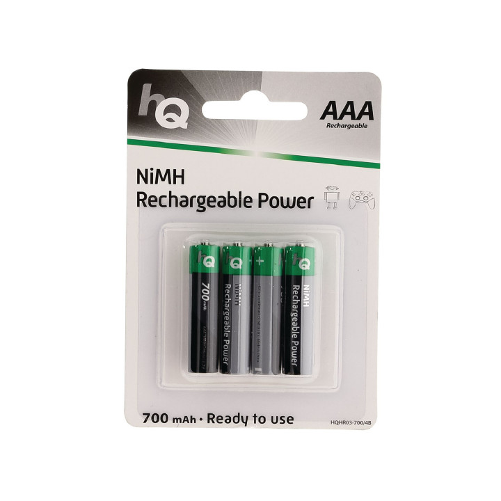 4 baterias recargables ni mh 1,2v 700mah aaa (4 uds 1 blister) hq konig - 3