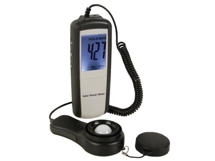 Instrument measures solar radiation 1999w/m2 or 634btu dvm1307 shot temperature sun velleman - 1