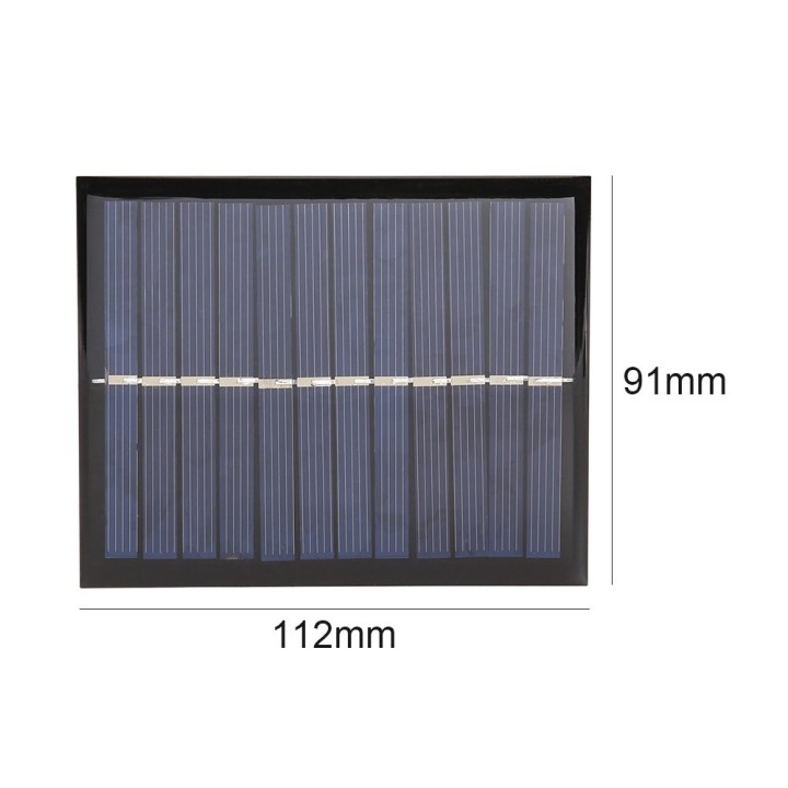 Panneau Solaire 6v 1.5w 112 * 91 * 3mm Chargeur pour batterie alimentation systeme energie
