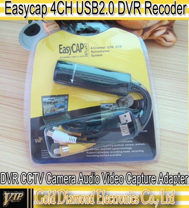 Adattatore del computer portatile 4 collegamento canali dvr quadra 4 cctv camera capture easycap002 jr international - 1