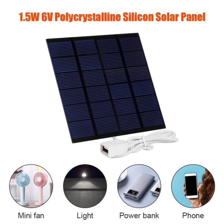 Panneau Solaire 6v 1.5w 112 * 91 * 3mm Chargeur pour batterie alimentation systeme energie
