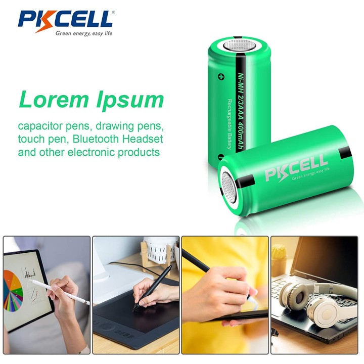 1 Batterie rechargeable 2/3AAA ni-mh 400mAh 1.2v Classe énergétique A++ nimh