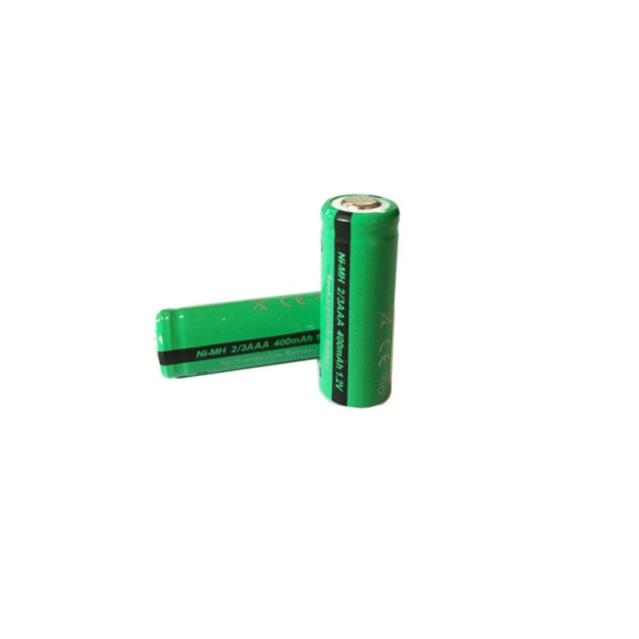 1.2V batería recargable 2 / 3AAA 400mah 2/3 AAA ni-mh nimh cell con los pernos de la pestaña