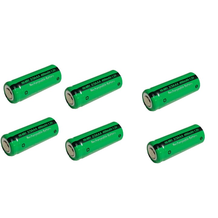 1.2V batería recargable 2 / 3AAA 400mah 2/3 AAA ni-mh nimh cell con los pernos de la pestaña