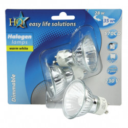 2 bombillas halogenas gu10 28w (35w) 220v h gu 10 02 iluminacion luz foco 230v 240v hq - 1