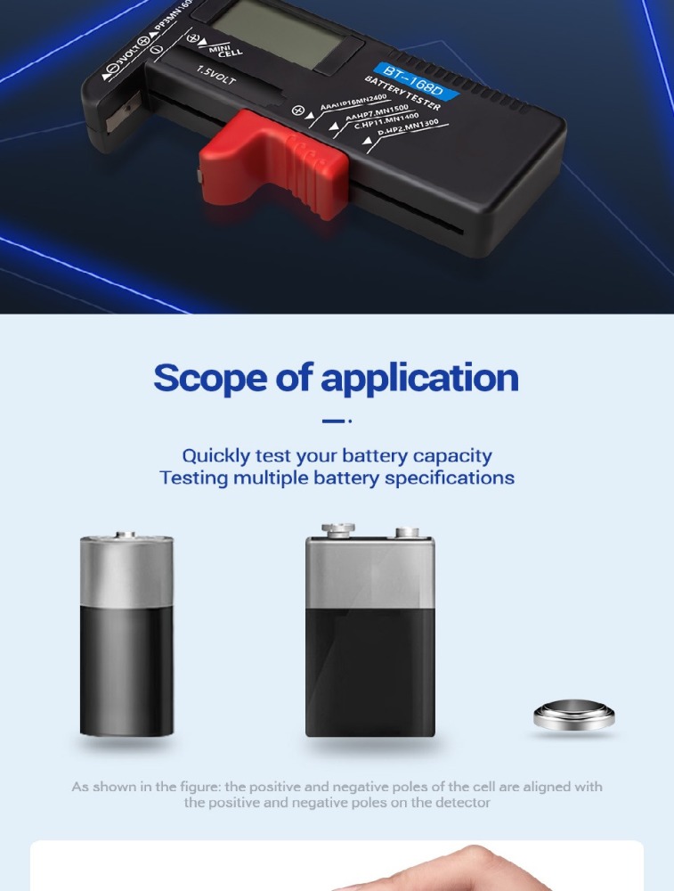 Tester di capacità della batteria digitale universale BT-168D Carica a scacchi Indicador de Bateria Test elettronico BT168D