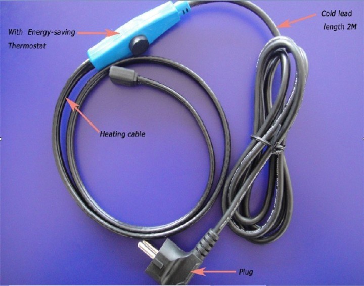 Frostschutzkabel elektroheizung kabel 2x3m  6m 120 kalten gel rohr rohr thermostat-option velleman - 4