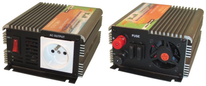 Modified sine wave power inverter 300w 12vdc in 230vac out pin earth 'soft start' velleman - 1