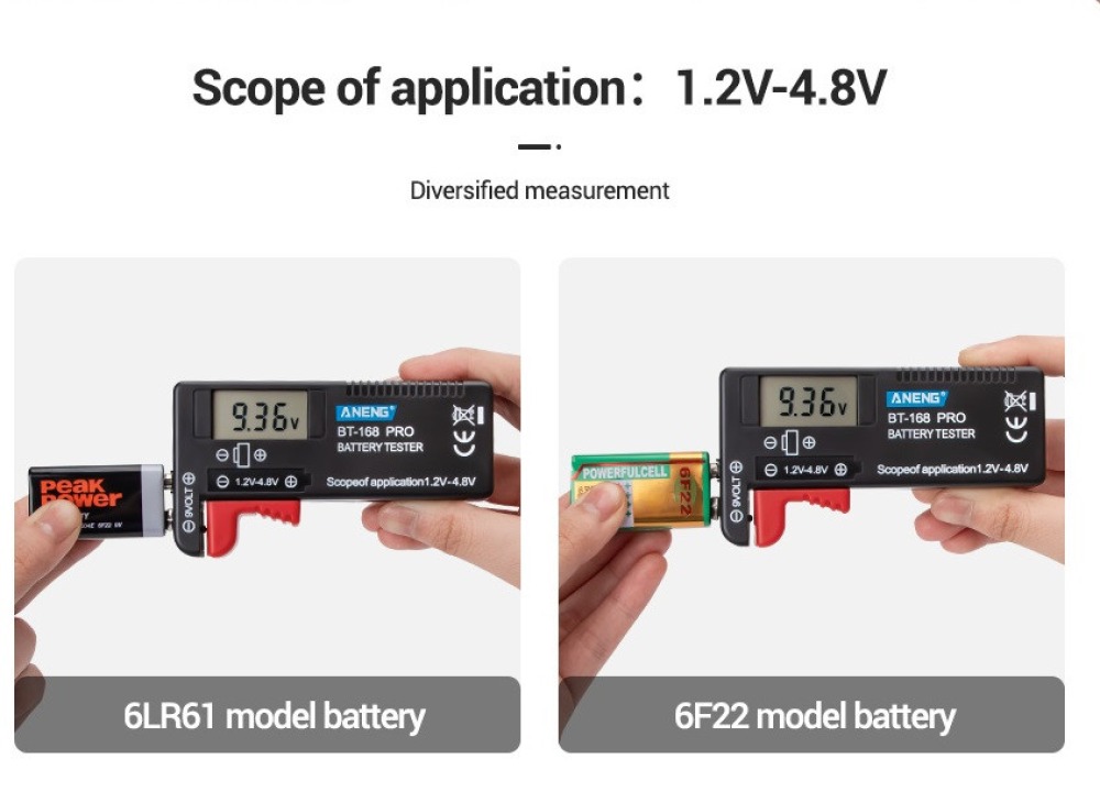 Tester di capacità della batteria digitale universale BT-168D Carica a scacchi Indicador de Bateria Test elettronico BT168D