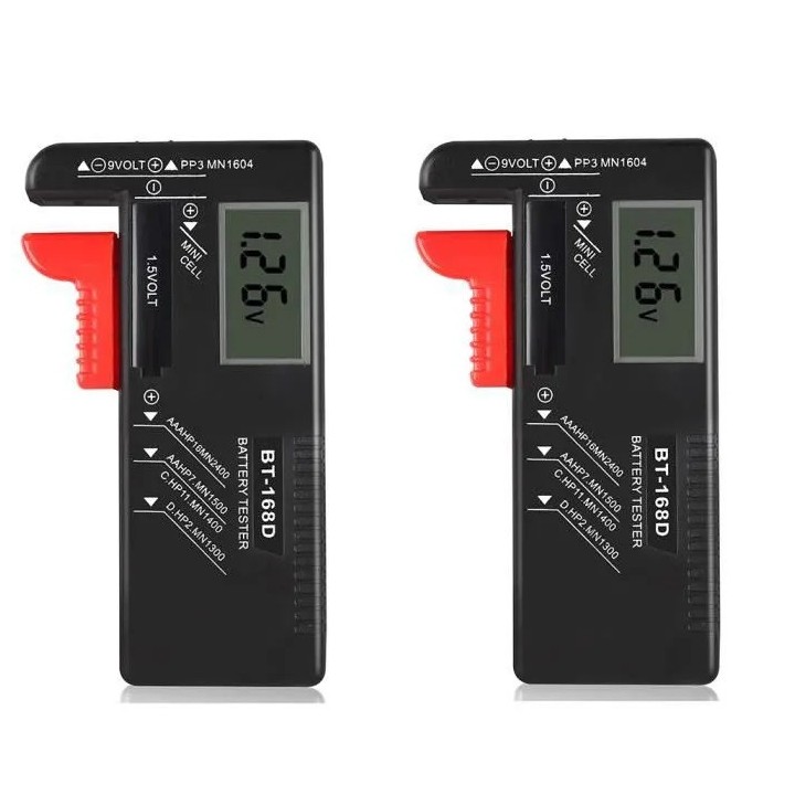 Testeur de piles aaa (lr3), aa (lr6), c (lr14), d (lr20), 9v et piles bouton BT-168D