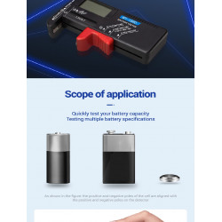 Probador de capacidad de batería digital universal BT-168D Indicador de carga a cuadros de batería Diy Prueba BT168D