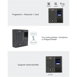 contrôle d'accès d'empreinte digitale biométrique 12v contrôleur de porte autonome usb 125K HZ RFID