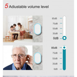 2 bouton de sonnette sans fil 433Mhz 58 son 300m + 1 sonnette de porte intelligente prise EU