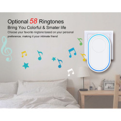2 wireless doorbell button 433Mhz 58 sound 300m + 1 smart door bell EU plug