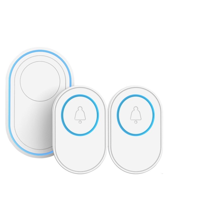 2 wireless doorbell button 433Mhz 58 sound 300m + 1 smart door bell EU plug