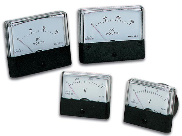 Medidor de panel analógico de tensión 50v dc 70 x 60mm jr  international - 1