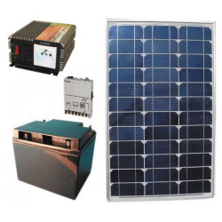 Pack tablero(tabla) solar 40w + batería(toque) recargable + convertidor tensión 300w 12vcc 220vca jr international - 1