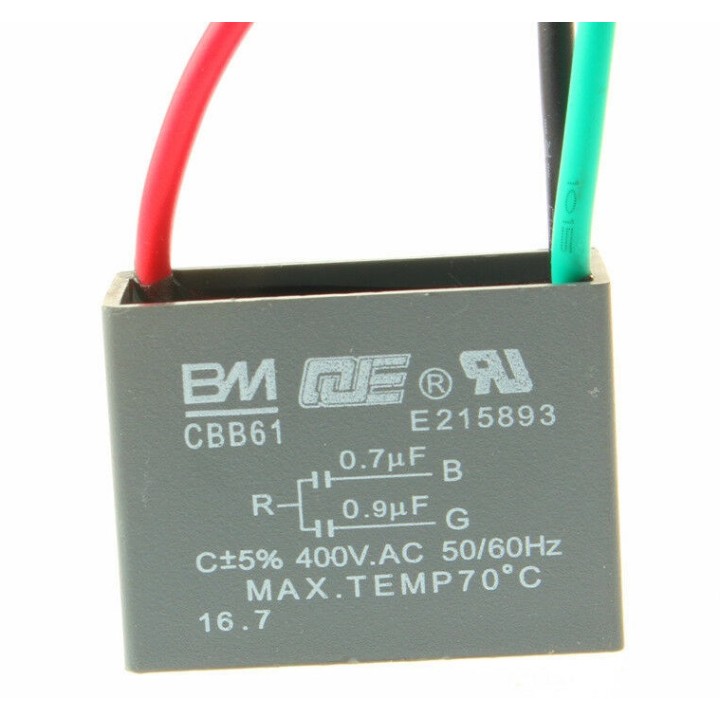 Capacitor 400VAC 0.7UF + 0.9UF 0.7MF + 0.9MF CBB61 device Ceiling fan motor