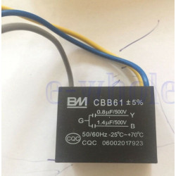 3-wire capacitor CBB61 0.8UF + 1.4UF Motor Ceiling fan 0.8MF + 1.4mf