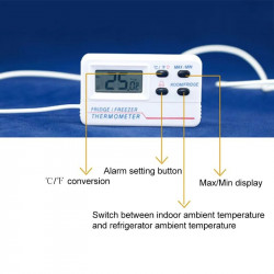 Termómetro digital LCD para refrigerador y congelador alarma de temperatura -50 ° C SP-E-16 TM-804