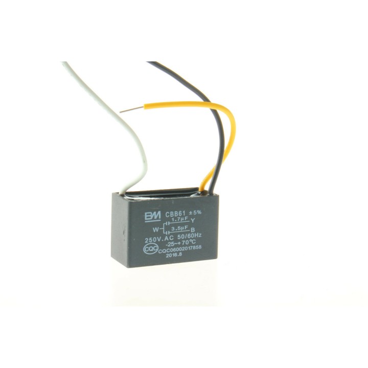 Condensatore a 3 fili 1.7UF + 3.5UF CBB61 250 Vac 50 / 60HZ Motore ventilatore da soffitto 1.7mF + 3.5mF