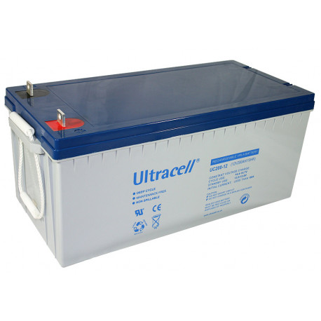 Bateria recargable 12v 200ah uc200 12 solar eolico plomo gel acumulador 200a ultracell - 1