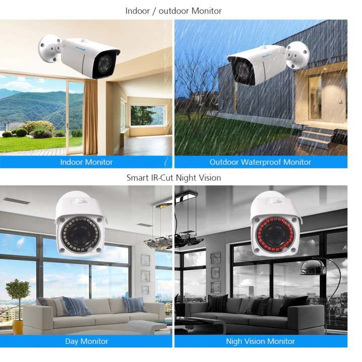 16 channel TVI DVR video security system + hard drive + 16 1080p 2.0MP surveillance cameras + cables and power supply
