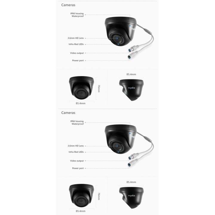 système de sécurité vidéo TVI DVR 16 canaux + disque dur + 12 camera surveillance 1080p 2.0MP cables