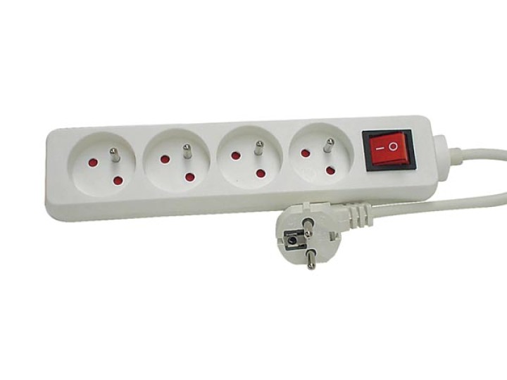 Base múltiple, 4 tomas, con interruptor velleman - 1
