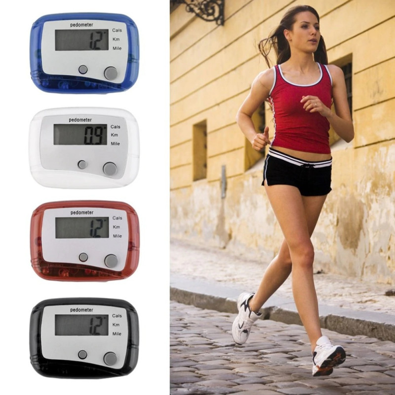 LCD Pedometer Step Walking Jogging Calorie Counter Distance Fitness & Belt Clip 