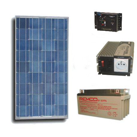 Solar panel pack 100w + rechargeable batterie + converter 600w 12vcc 220vac solar panels solar panel solar panel jr internationa