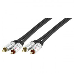 Cable 2x rca audio cable de vídeo hq hqas3611 1,5 m 1,5 conectores enchapados en oro hq - 1