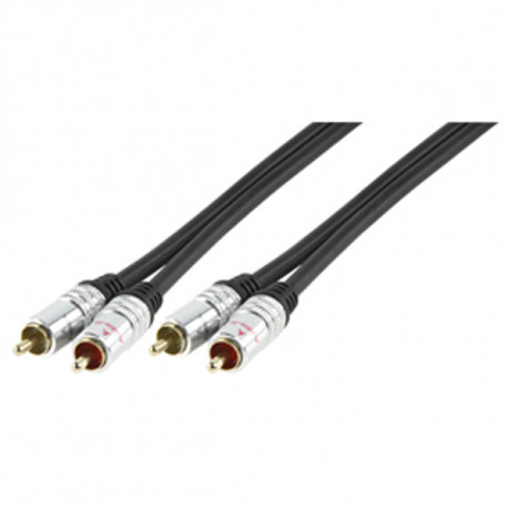 Cavo 2x rca audio cavo video hq hqas3611 1,5 m 1,5 connettori placcati oro hq - 1