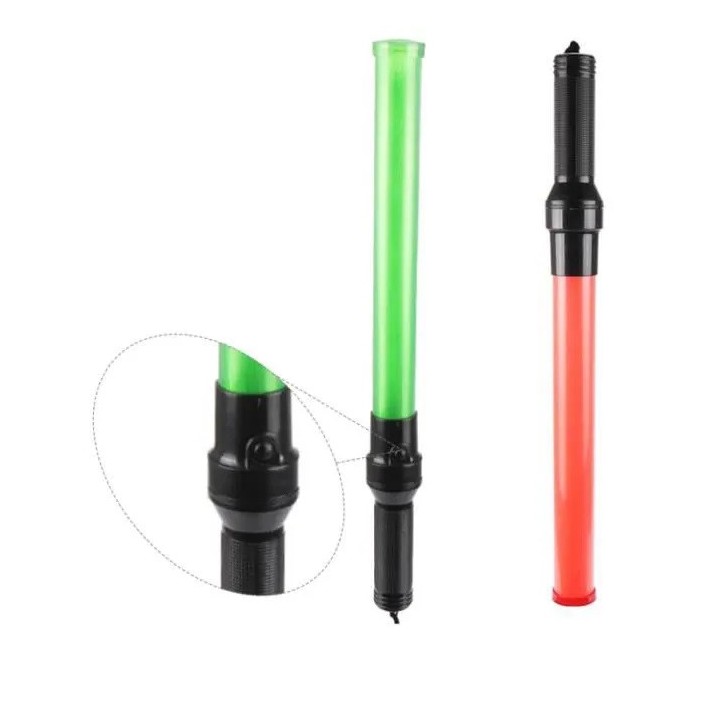 1 traffic police baton red + 1 green lightingtraffic Roadside Safety LED Traffic Wand Baton led safety reflective warning jr int