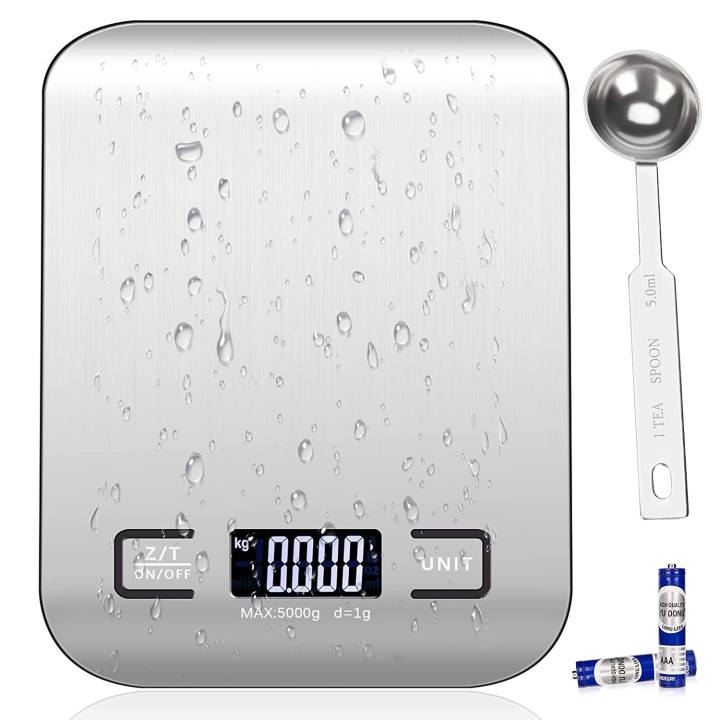 Precision Balance 5kg Stainless Steel Backlit LCD Display Kitchen Food Pastry