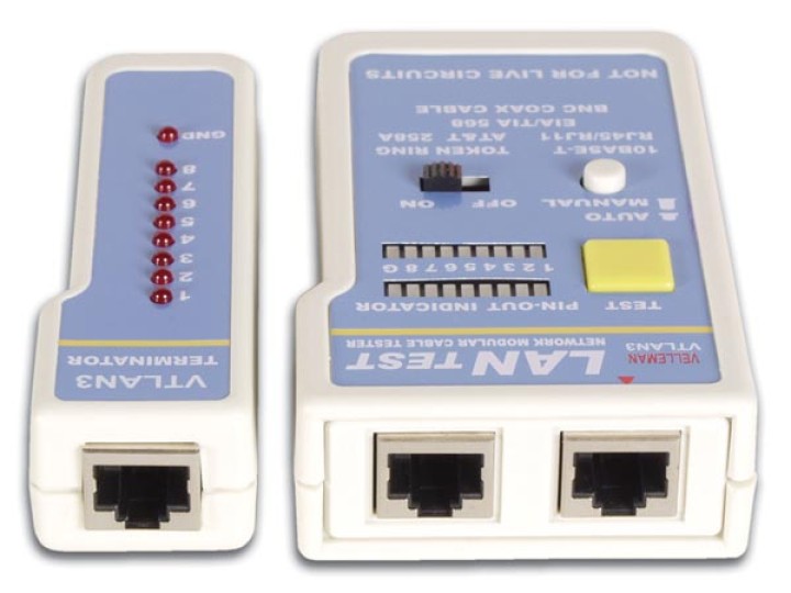 Comprobante de cable lan para rj45, rj12, rj11, rj10 & bnc vtlan3 comprobante de cable lan para rj45, rj12, rj11, rj10 & bnc vel