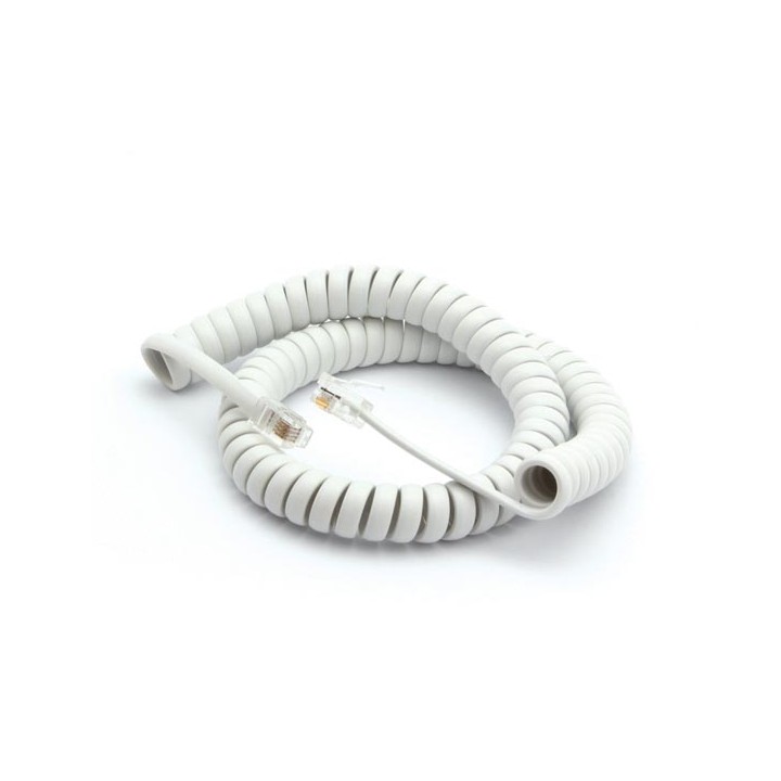 Larguero 3m espiral rj09 a rj09 4p4c velleman - 1