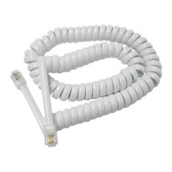 Prolunga filo a spirale 3m rj09 verso rj09 4p4c tcu374 collegamenti telefono telefonia accessori velleman - 1