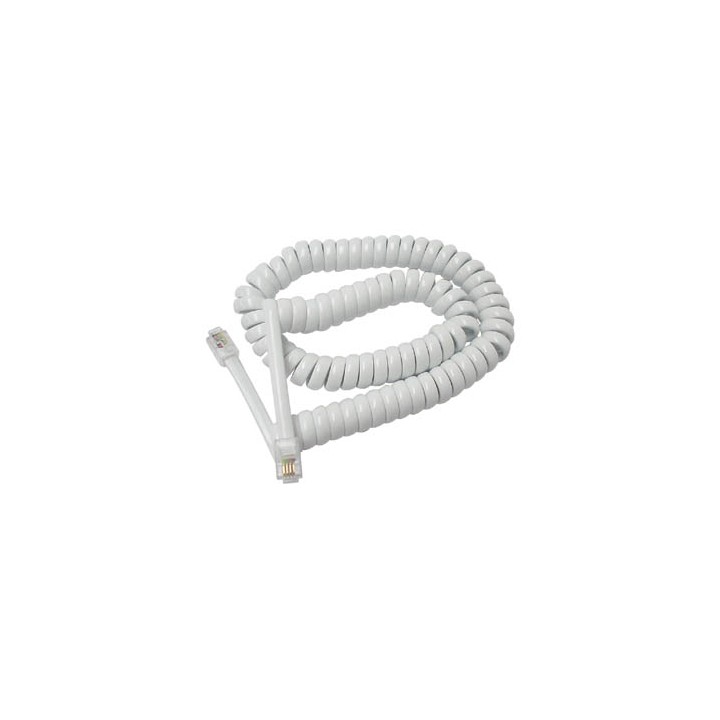 Prolunga filo a spirale 3m rj09 verso rj09 4p4c tcu374 collegamenti telefono telefonia accessori velleman - 1