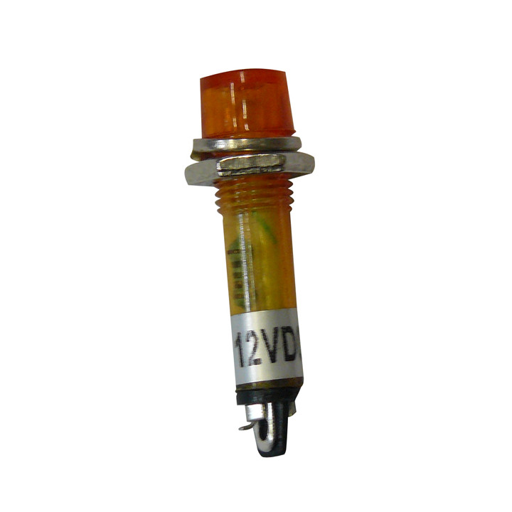 Indicador piloto amarillo luminoso 12vcc miniatura diametro de perforacion 7 mm cuerpo en plastico jr international - 1