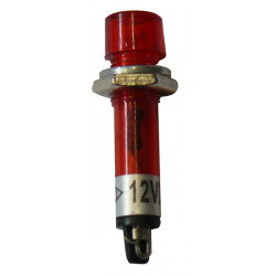 Led rosso indicatore luminoso in miniatura 12v 7 millimetri diametro del corpo del foro di plastica jr international - 1