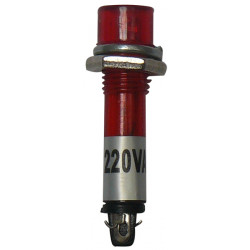 Indicador piloto rojo luminoso 220vca miniatura diametro de perforacion 7 mm cuerpo en plastico jr international - 1