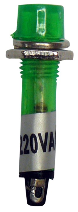 Led verde indicatore lampada luce luce in miniatura 220v 7 millimetri diametro del foro 230v 240v jr international - 1
