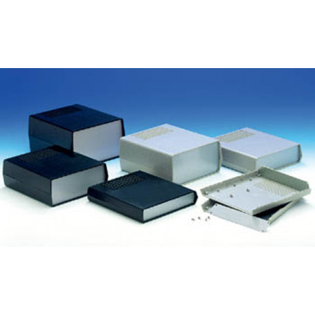 Alluminio scatola 198x178x72mm pvc nero aus tkaus22b plastica sicura velleman - 1