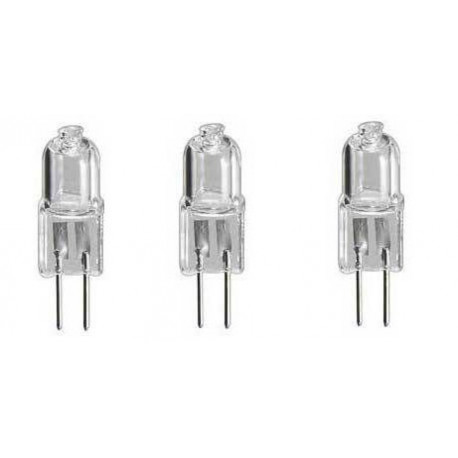 Set di 3 bianco lampadina alogena g4 12v 20w luce luci linea 3000h jc capsula jr international - 1