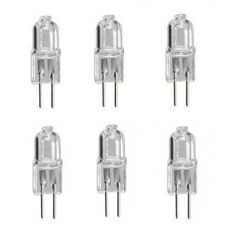 Set di 6 bianco lampadina alogena g4 12v 20w luce luci linea 3000h jc capsula jr international - 1