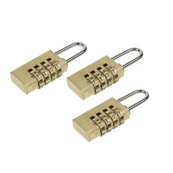 3 combination padlock set 20mm security lock opening closing 4 number code velleman - 1