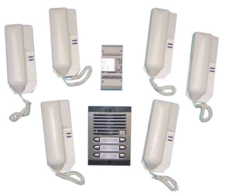 Doorphone pack collective doorphone pack for 6 apartments apartment doorphone system doorphone entry systems doorphone system se